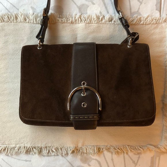 Coach Handbags - COACH Suede Soho Flap Bag